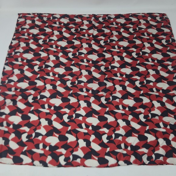 Unbranded Other - Vintage Silk Pocket Square Scarf 18x18 Hand Rolled Red Black White Camo Italy